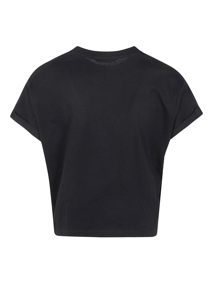 Balmain Cropped Black Boxy Silhouette T-Shirt