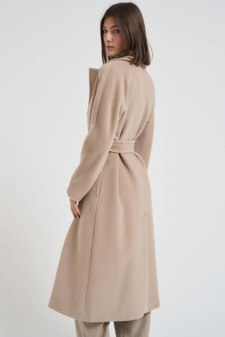 Max Mara Classic Long Coat With Wide Notched Collar