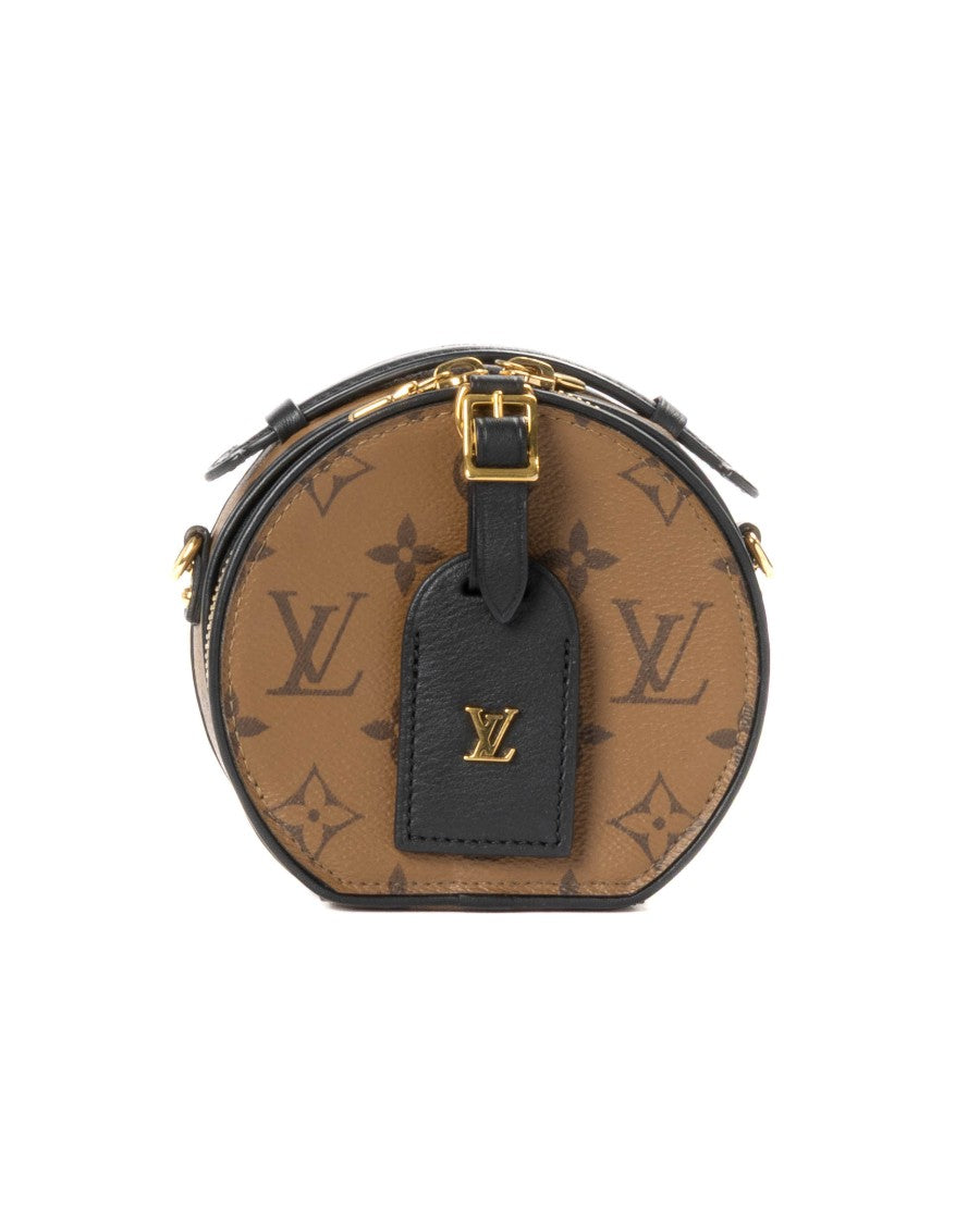 Louis Vuitton Mini Boite Chapeau Shoulder Bag With Reverse Monogram And Gold Accents