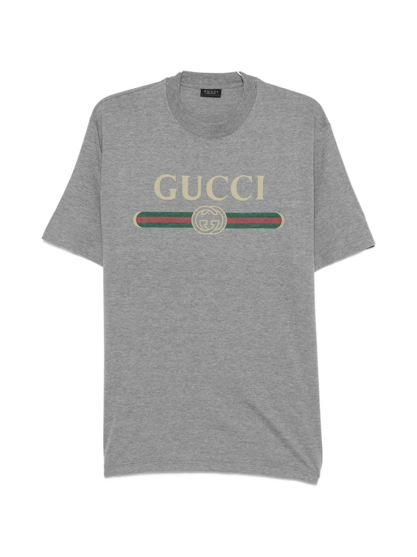 Gucci Crewneck Logo Stripe Relaxed T-Shirt