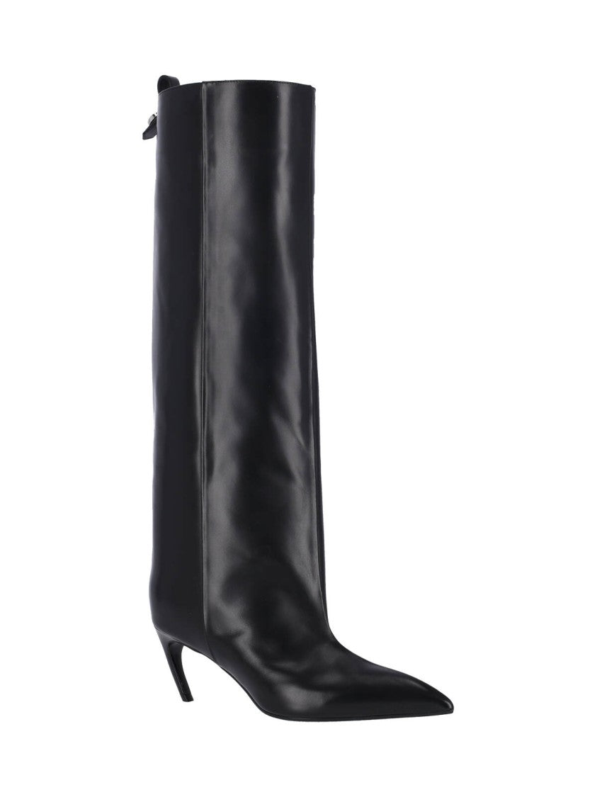 The Attico Pointed Toe Boots With Slim Kitten Heel