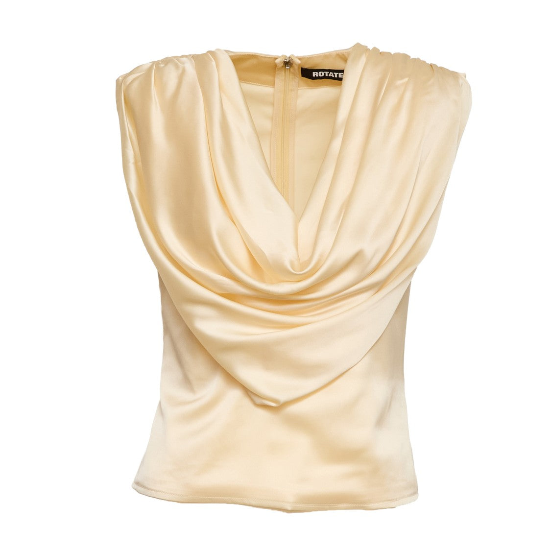 Rotate Divya Draped Asymmetric Chiffon Tank Top