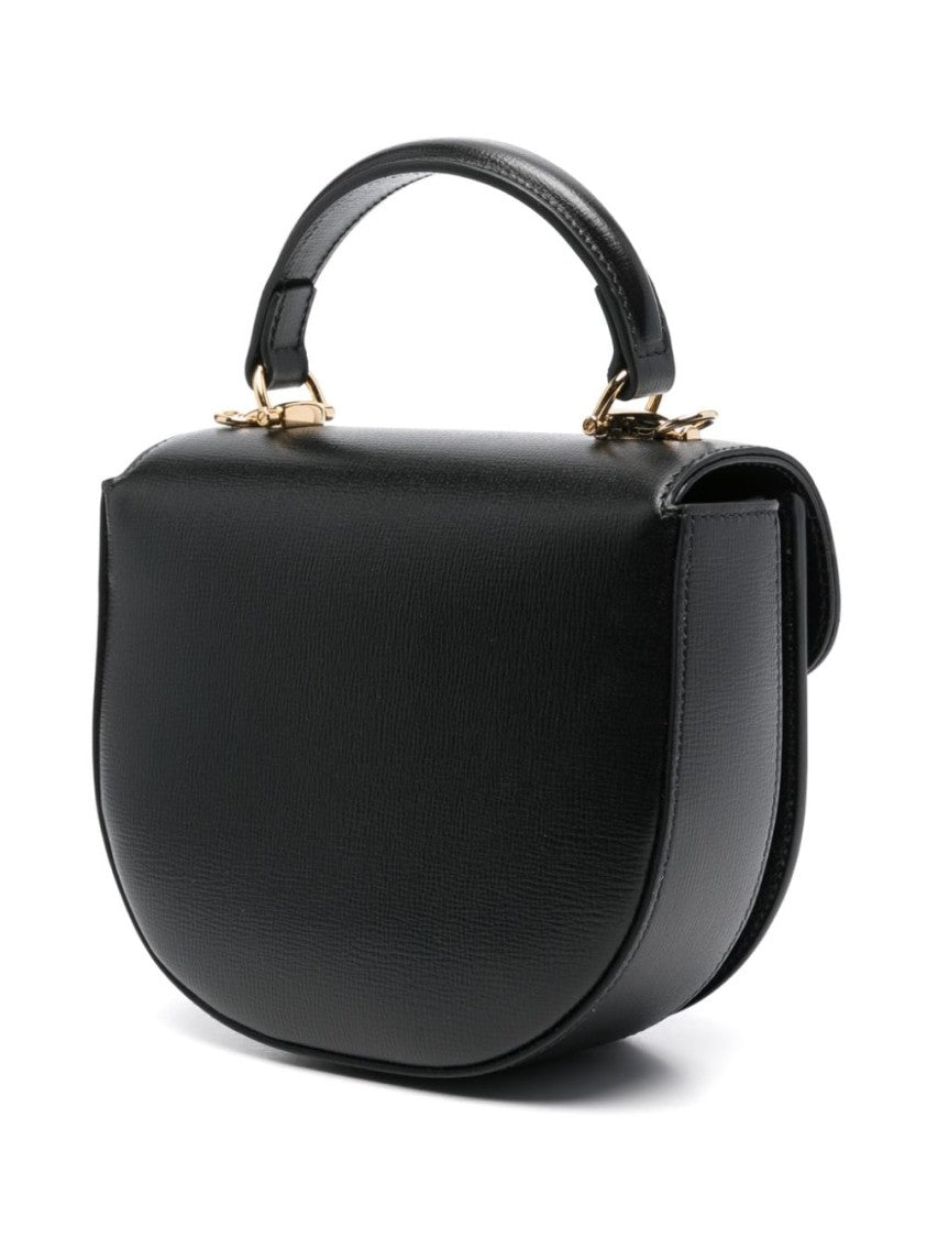 Gucci Structured Leather Shoulder Bag With Gold-Tone Clasp