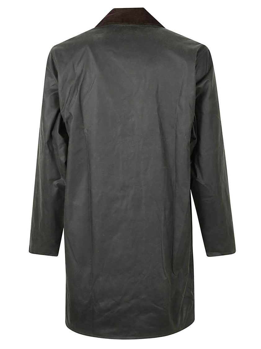 Barbour Matte-Finish Waxed Cotton Coat With Corduroy Collar