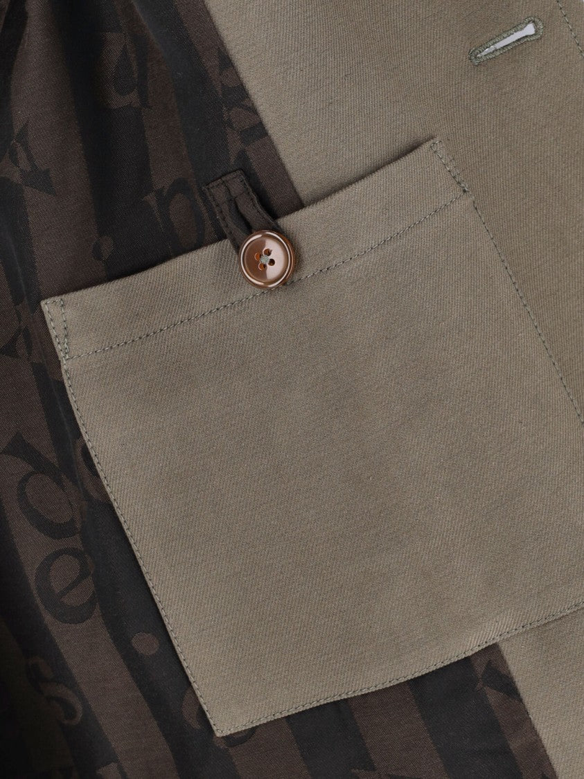 Vivienne Westwood Donkey Taupe Pointed Collar Cotton-Blend Jacket