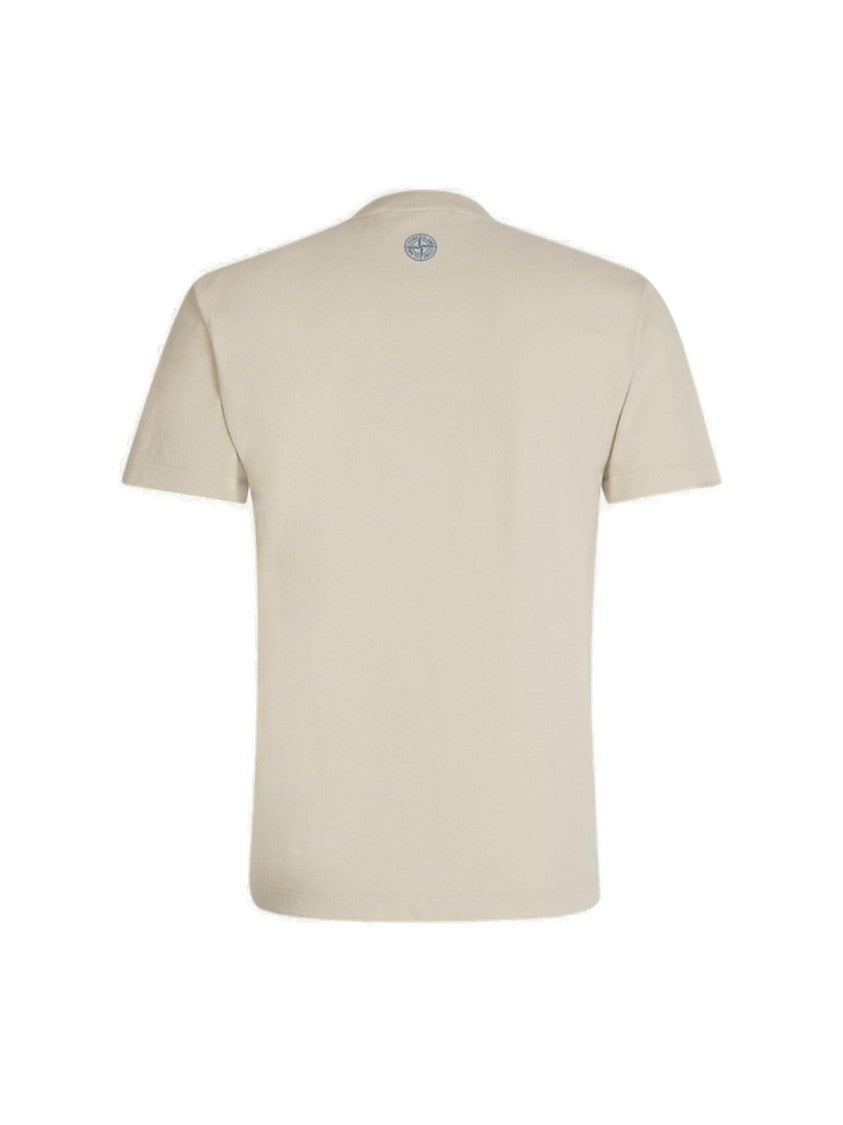 Stone Island Cropped Short-Sleeved T-Shirt With Compass Logo