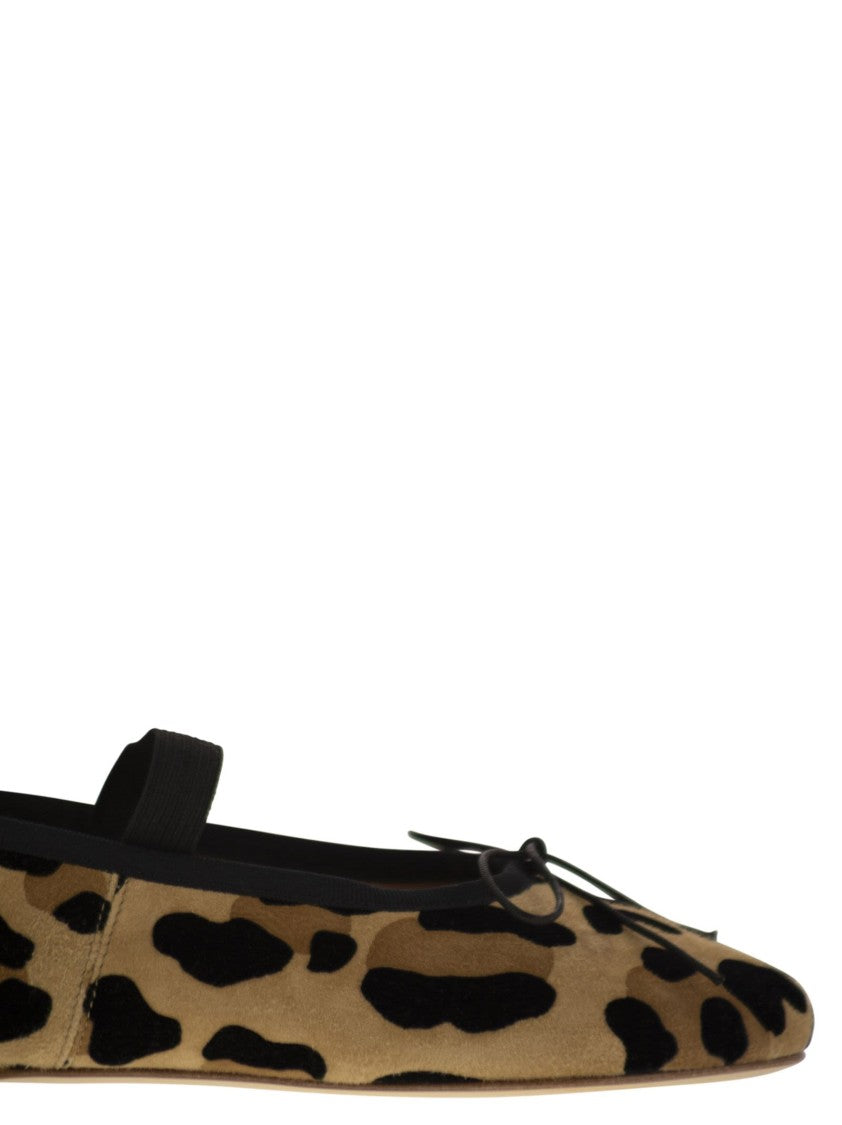 Anniel Leather Ballerina With Animal Pattern