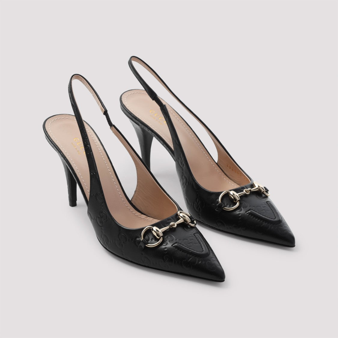 Gucci Leather Slingback Slippers With Pointed Toe