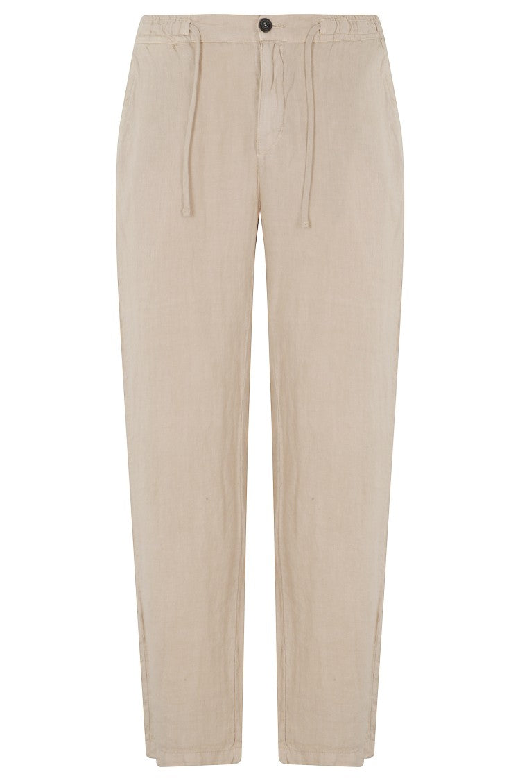 Roy Roger's Sand Portofino Drawstring Waist Linen Chino Pants