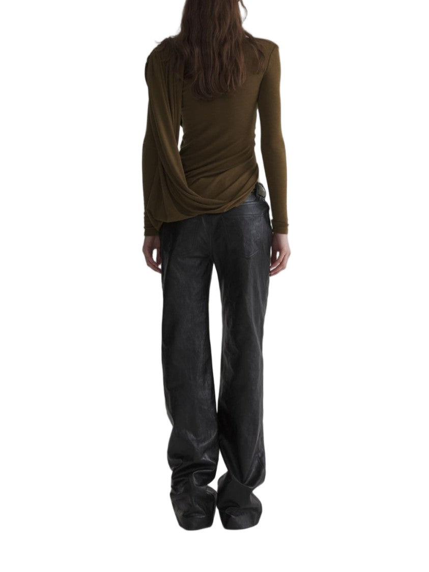 Mugler Asymmetrical Draped Flowing Panel Top