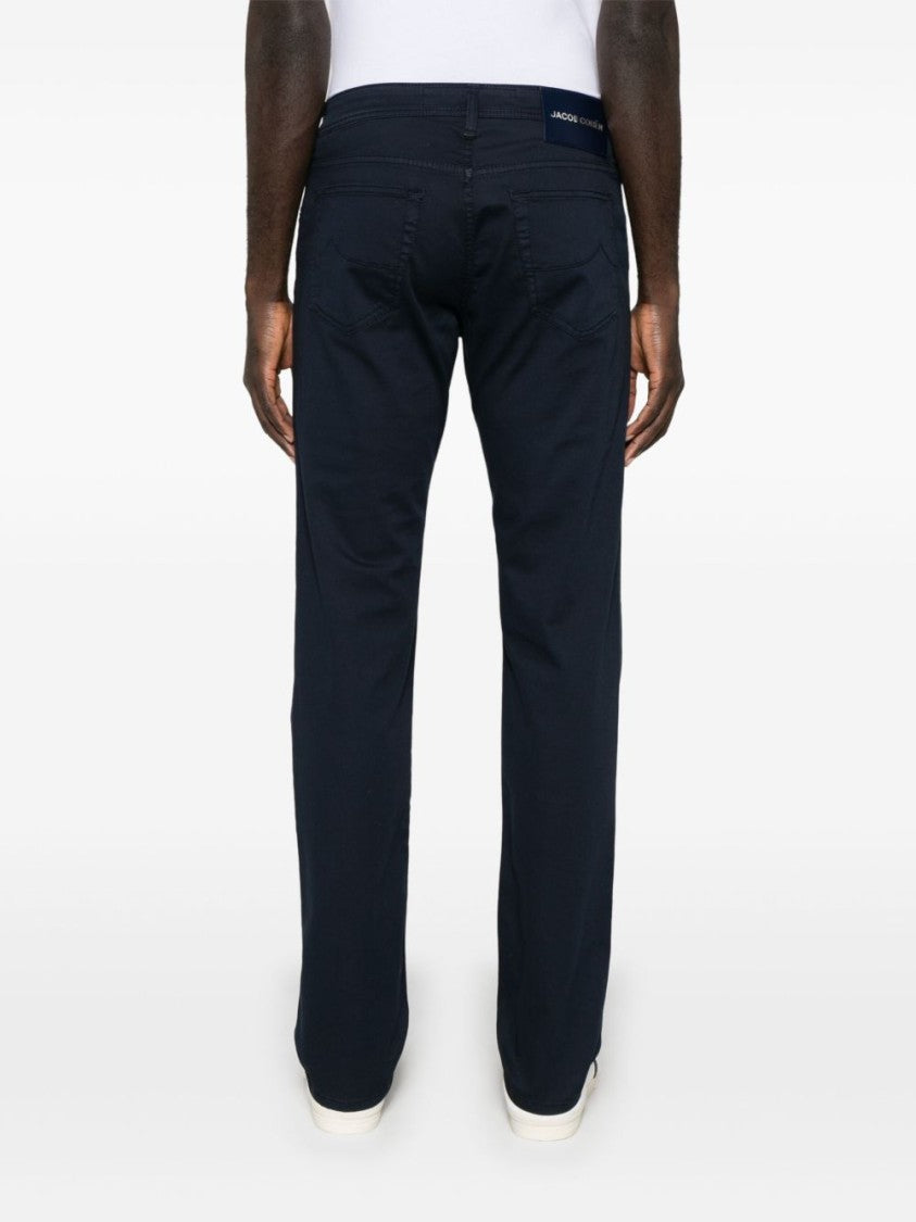 Jacob Cohen Navy Blue Bard Slim Fit Trousers