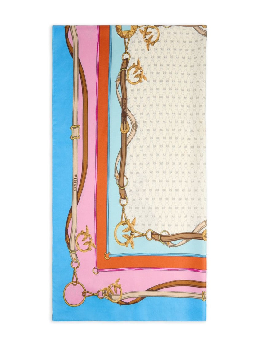 Pinko Liberty Print Light Blue Scarf