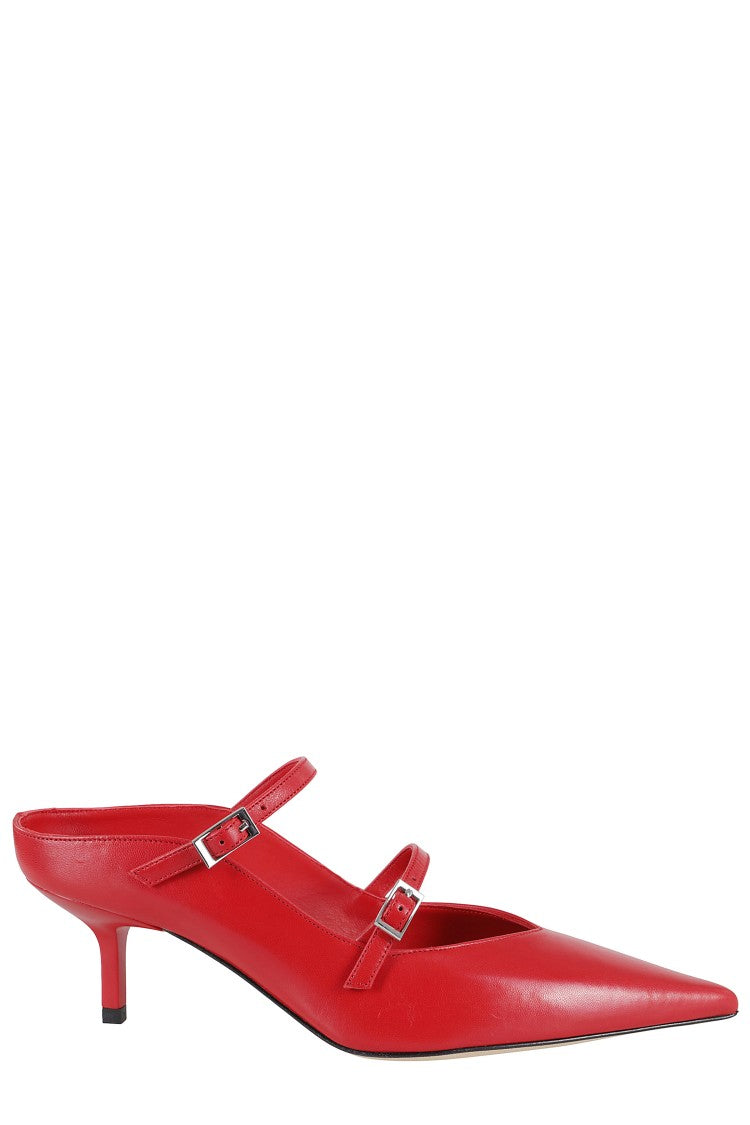 Giampaolo Viozzi Pointed Toe Nappa Pump With Double Strap Detail