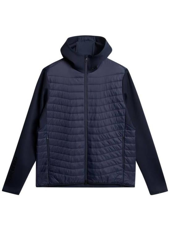 J Lindeberg Hooded Quilted Jacket With Smooth Fabric Back And Sleeves
