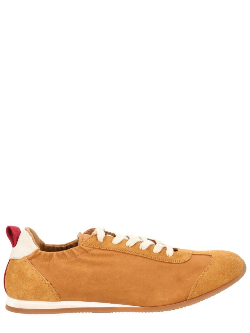 Uma Wang Tan Minimalist Suede Accent Leather Sneakers
