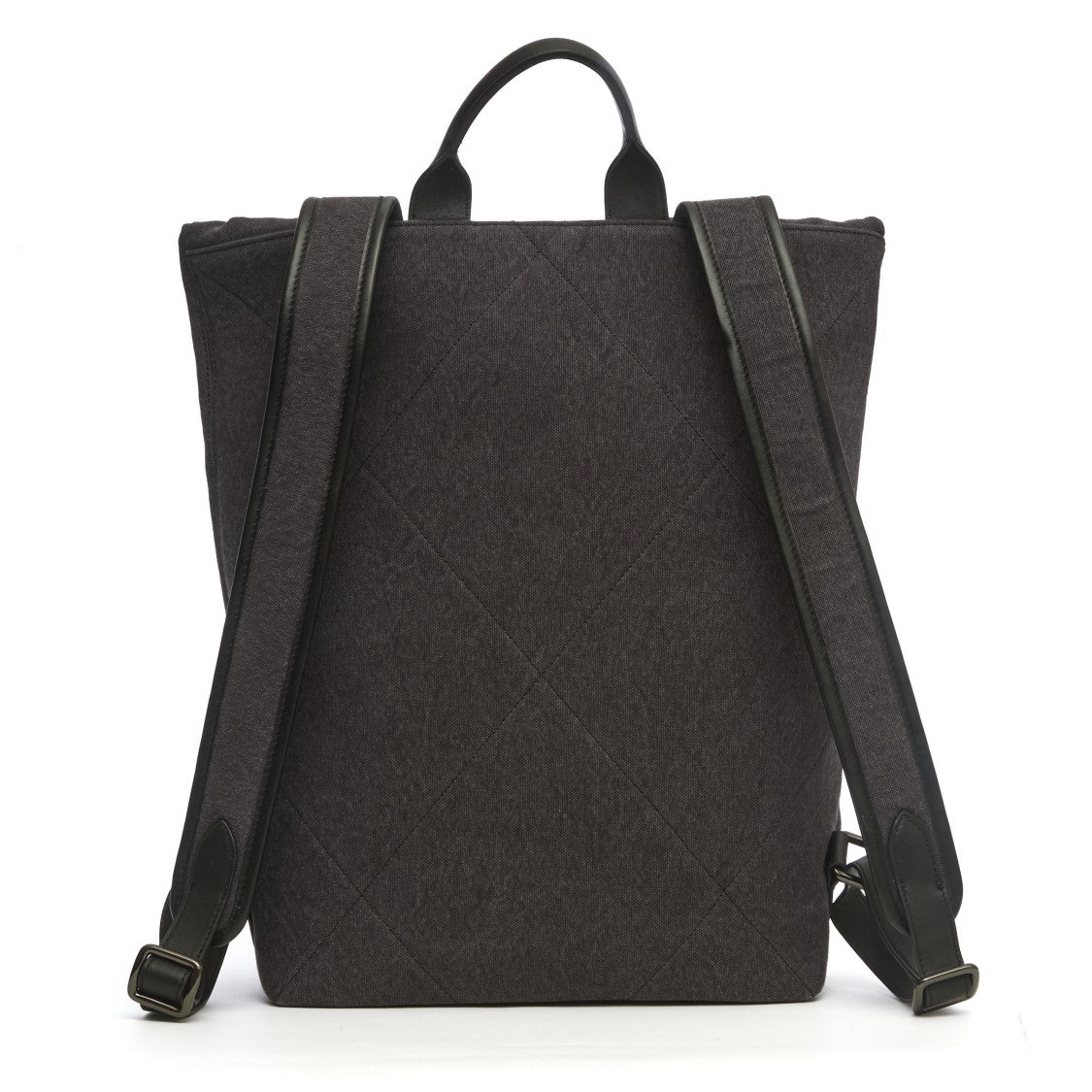 Dondup Textured Black Backpack With Dual Front Pockets