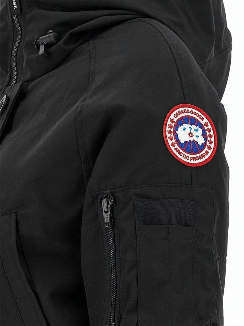 Canada Goose Padded Black Bomber Jacket With Adjustable Collar