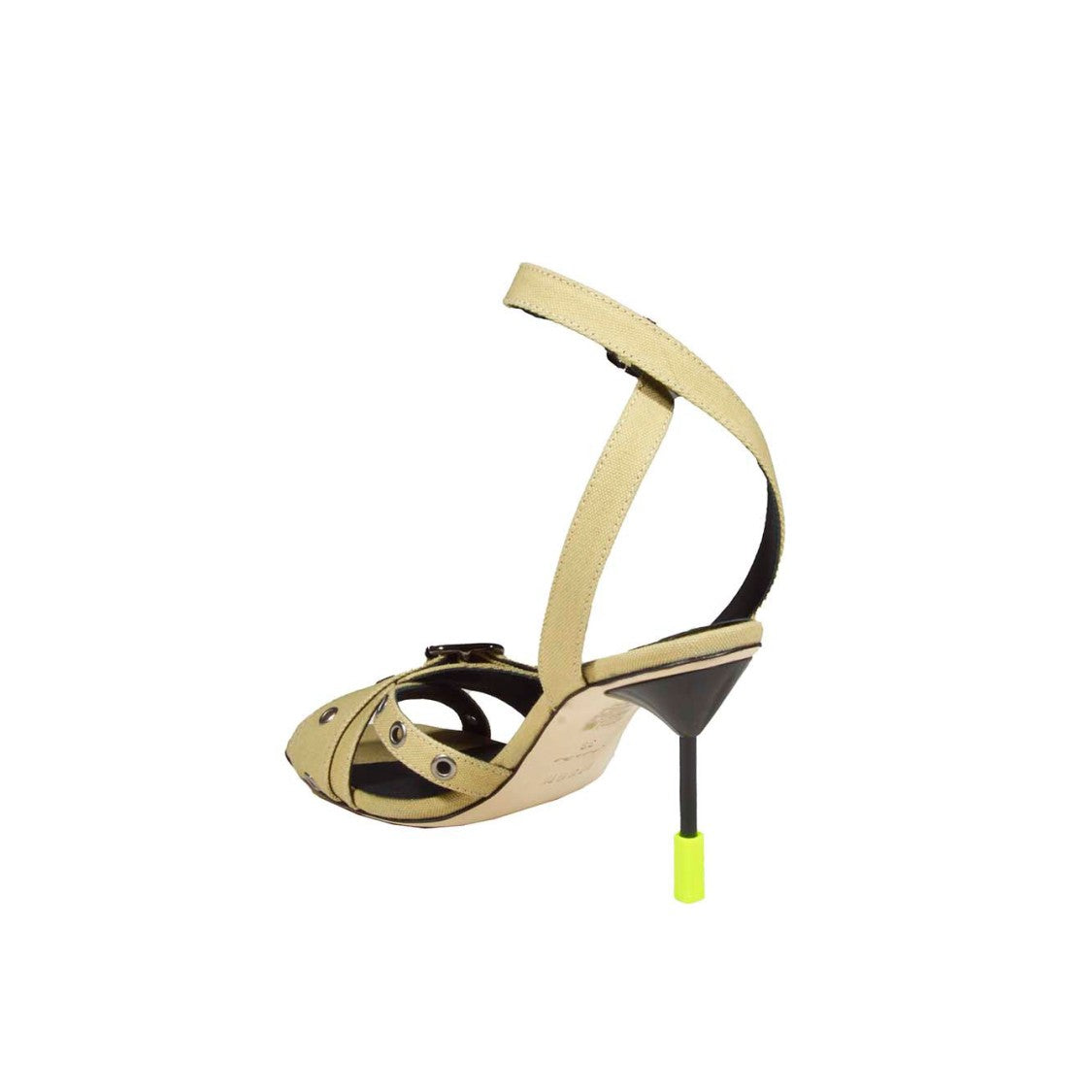 Msgm Iconic Heel Sandals Beige With Buckle