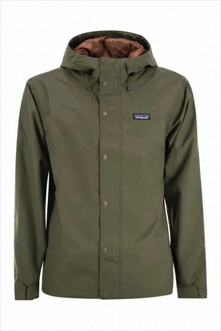 Patagonia Minimalist Olive Green Jacket With Brown Lining