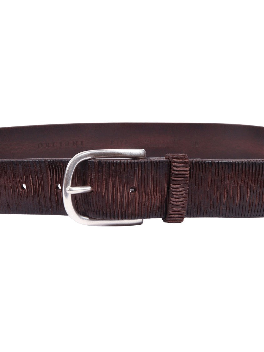 Claudio Orciani Dark Brown Textured Calf Belt
