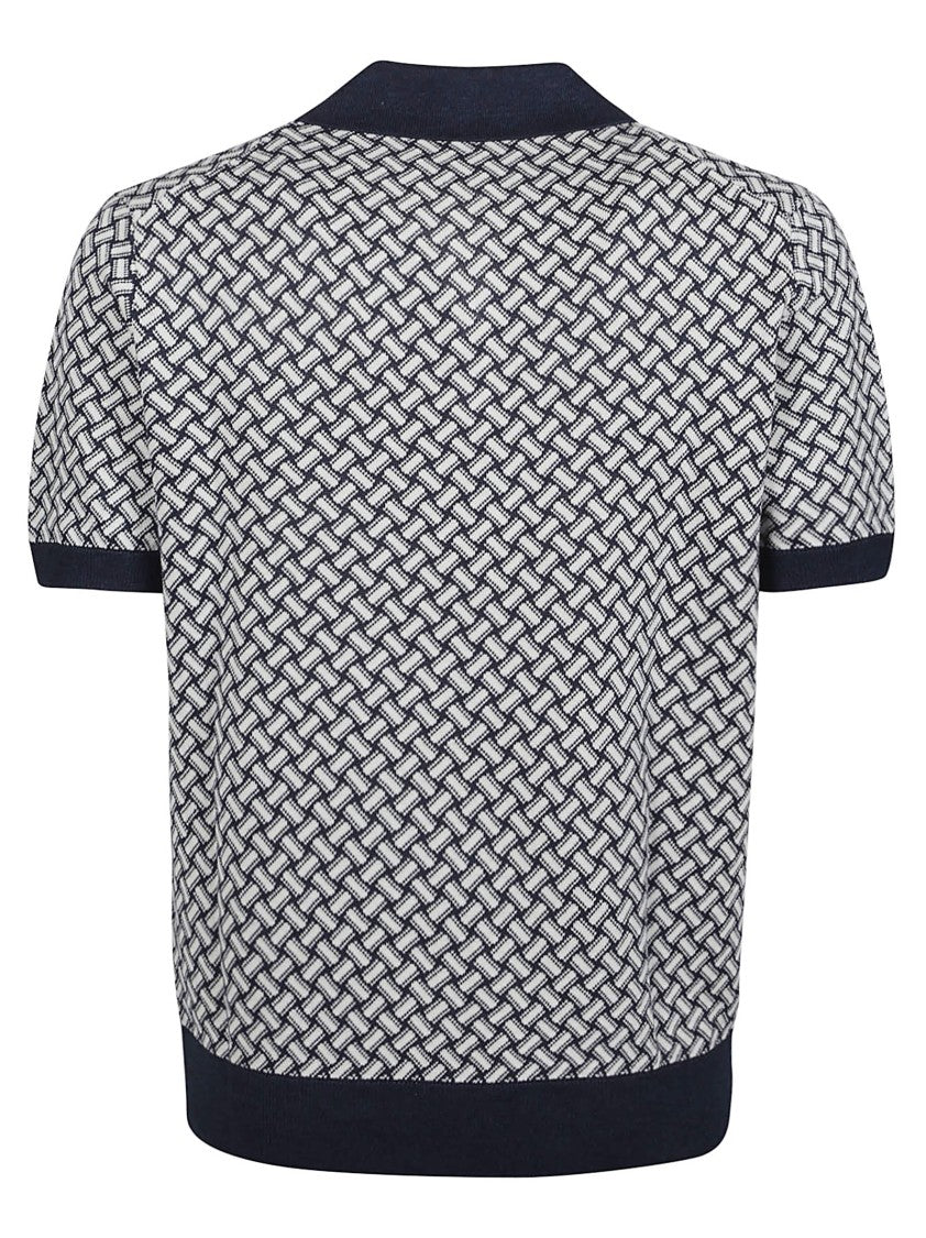 Drumohr Short Sleeve Geometric Cotton Polo