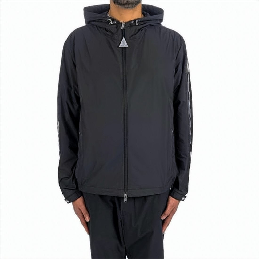 Moncler Black Jacket With Full Front Zipper
