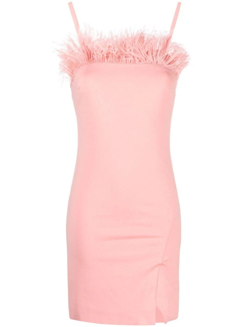 Twin-Set Fitted Mini Dress With Feather Trim