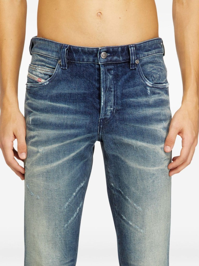 Diesel Blue Sanded Slub Texture Jeans