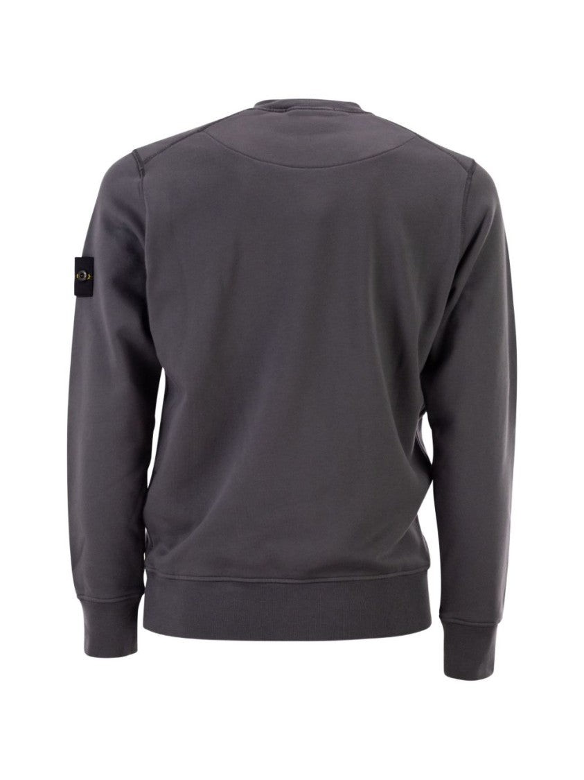 Stone Island Garment-Dyed Sweatshirt With Ribbed Crewneck