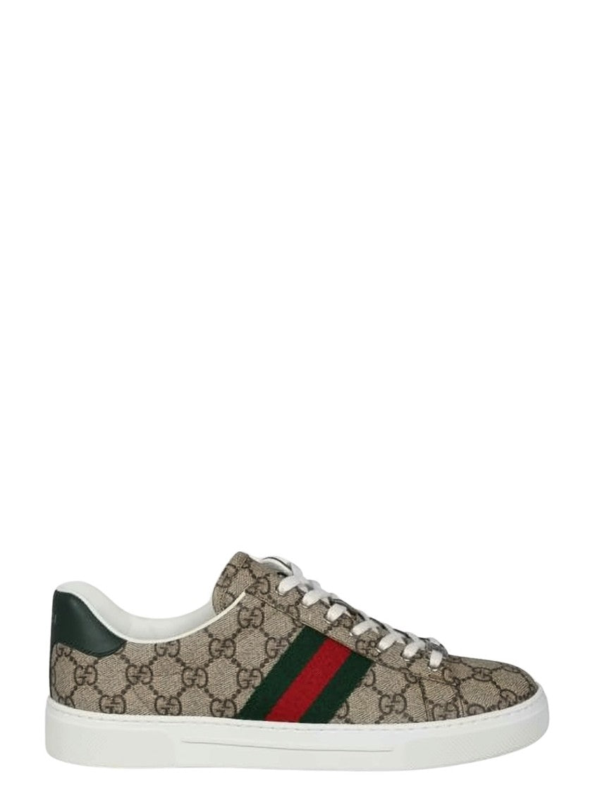 Gucci Beige Monogram Canvas Sneakers