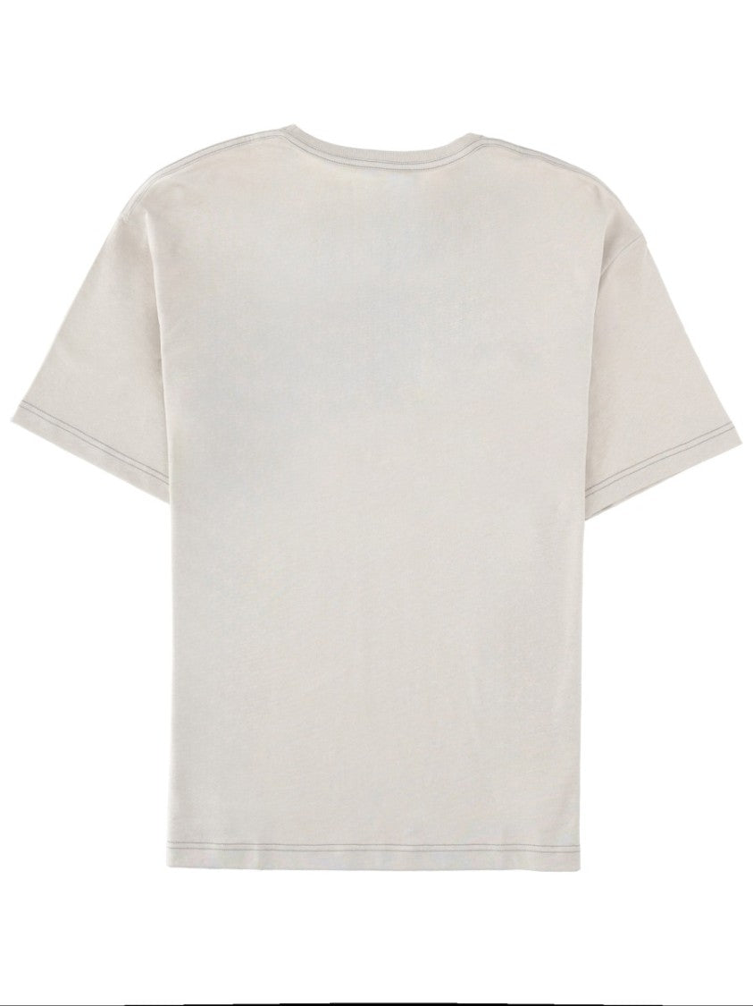 Lemaire Crew Neck Cotton-Linen Textured T-Shirt