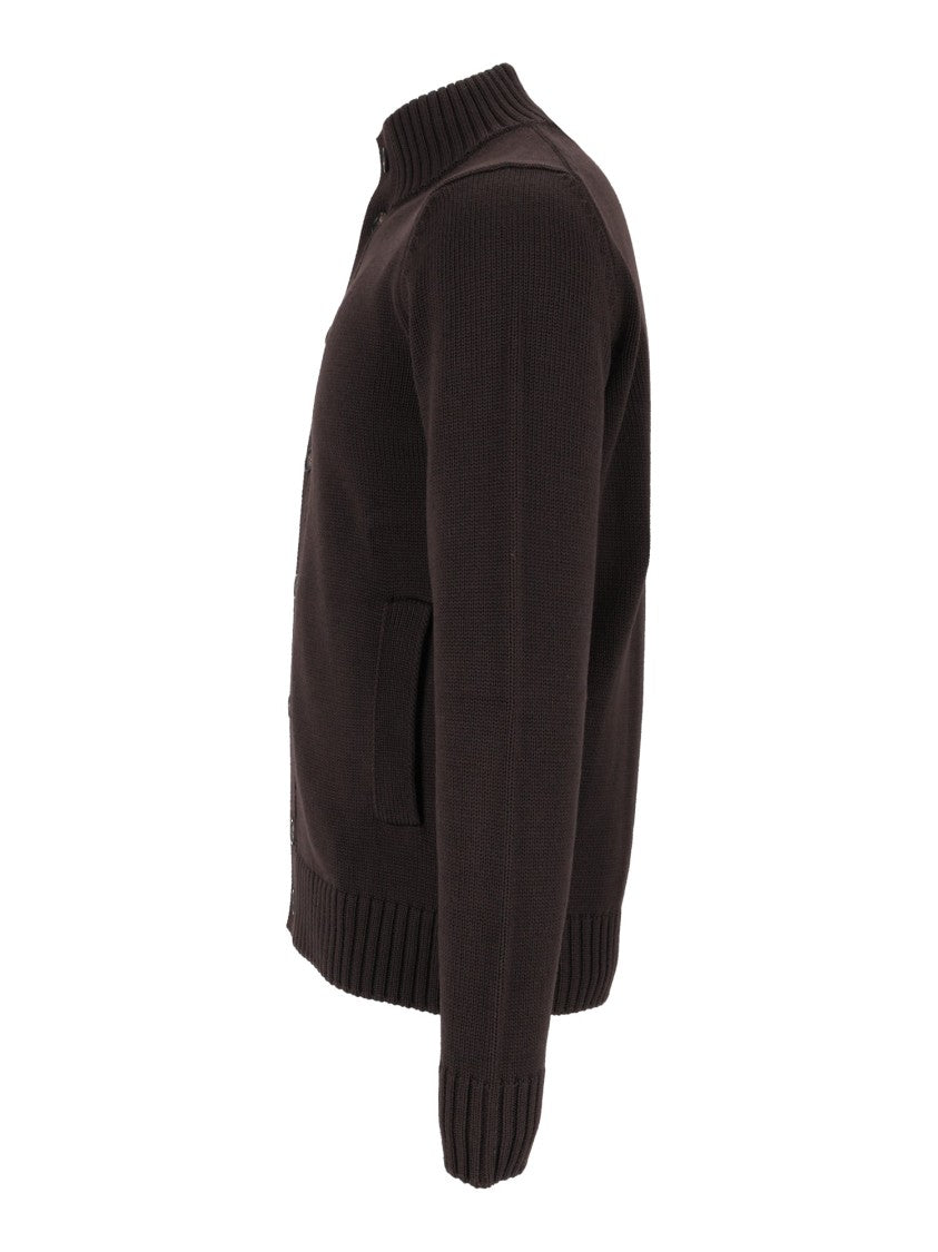 Slowear Zanone Chioto High Collar Ribbed Cardigan