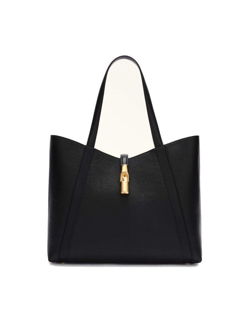 Furla Drop L Leather Tote Bag, Black