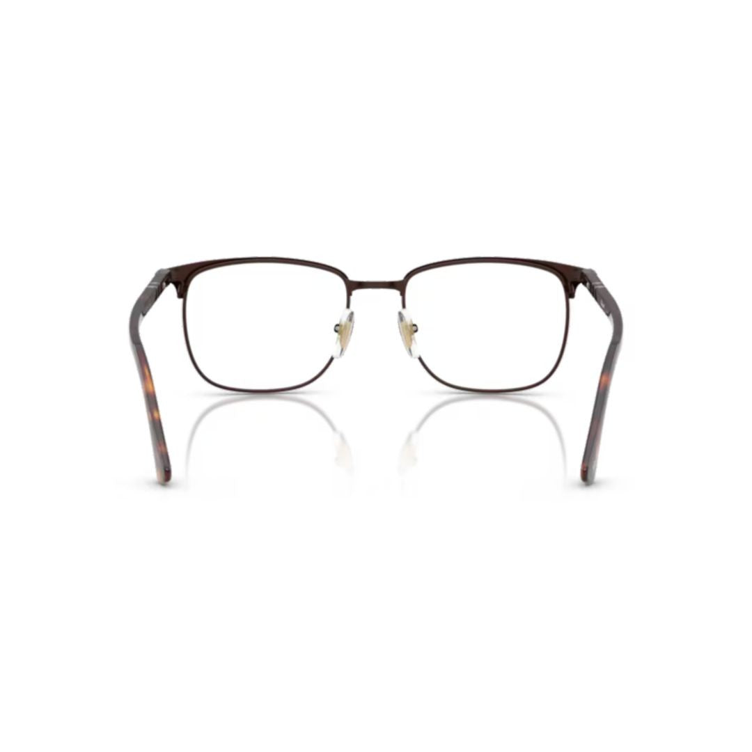 Persol 0Po1021v Brown Metal Frame Eyeglasses With Tortoiseshell Temples