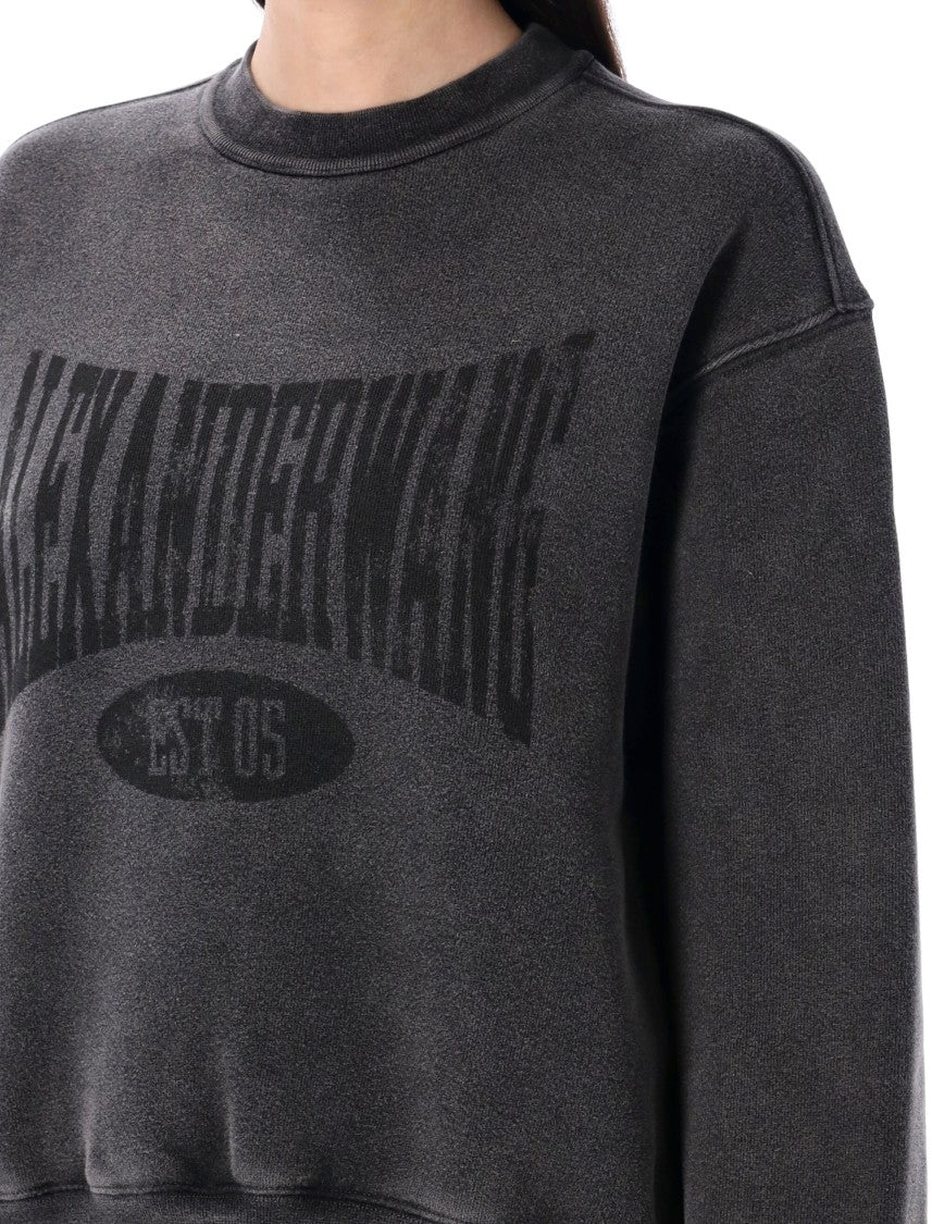 T By Alexander Wang Distressed Logo Sweatshirt
