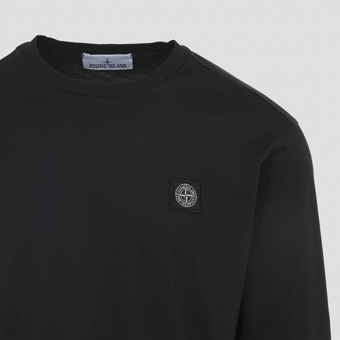 Stone Island Long-Sleeve Black T-Shirt With Subtle Emblem