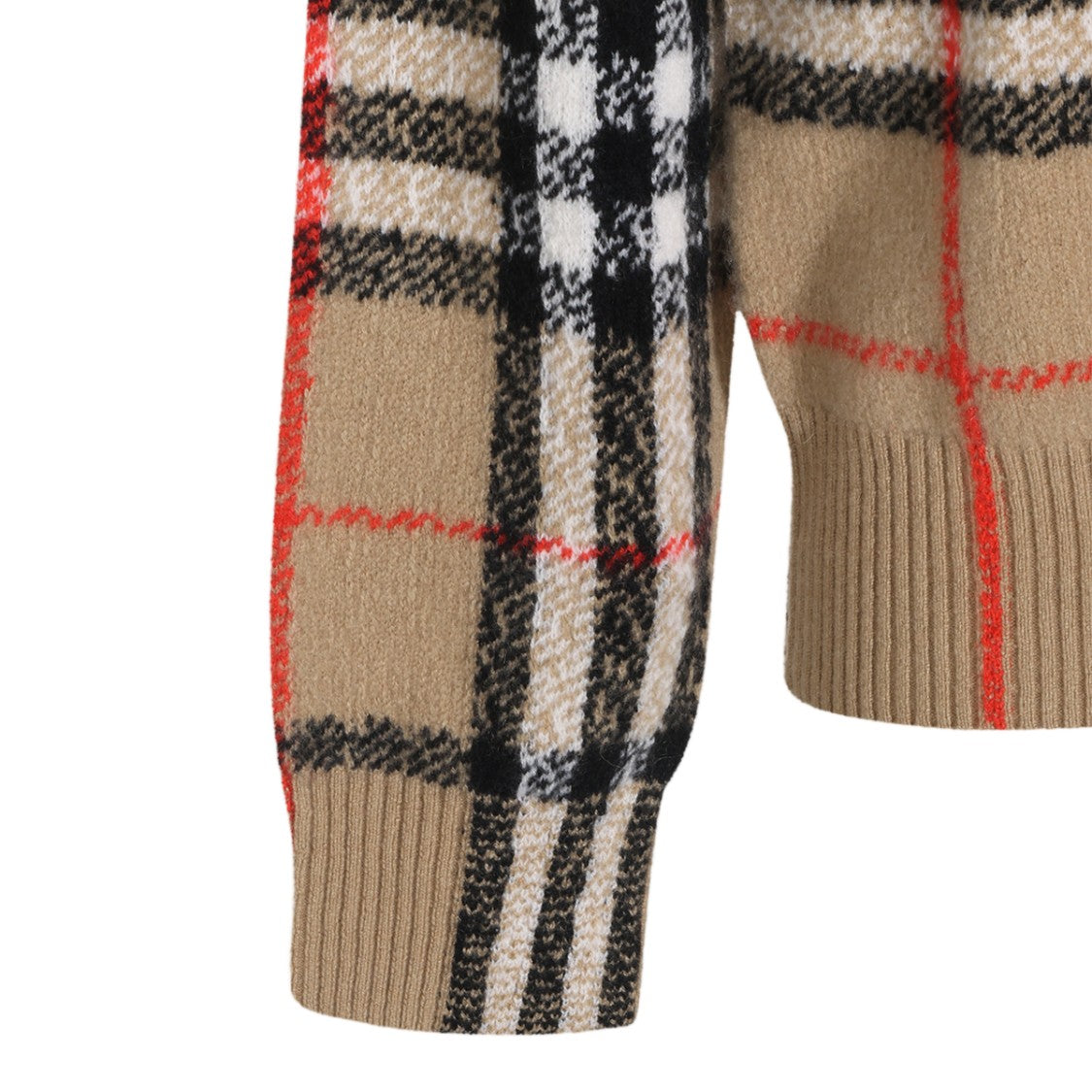 Burberry Checkered Ribbed Knit Sweater