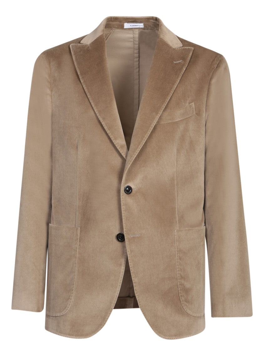 Boglioli Beige Single-Breasted Blazer