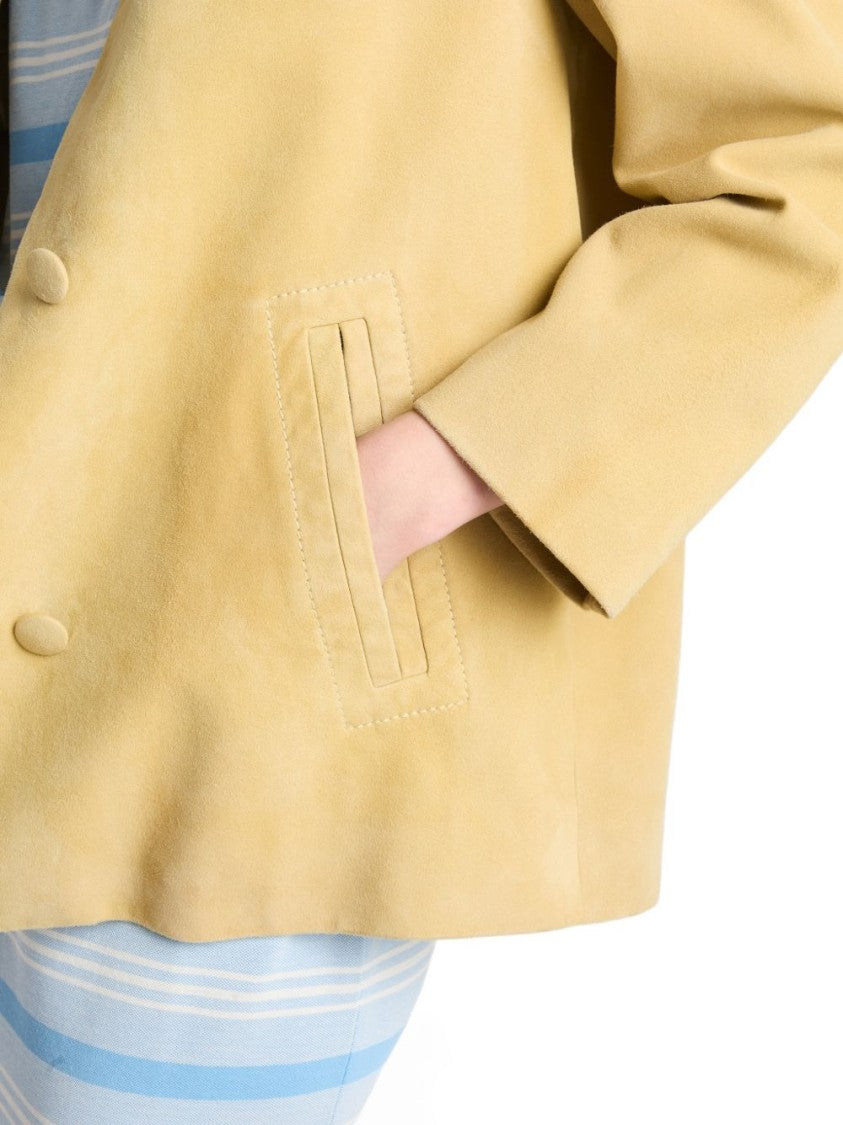 Prada Black Sueded Caban Classic Collar Jacket