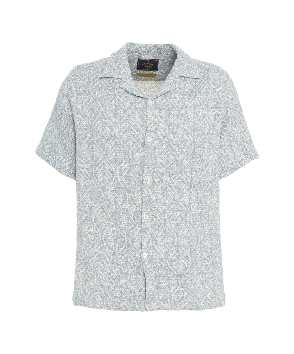 Portuguese Jacquard Shirt With Notched Lapels