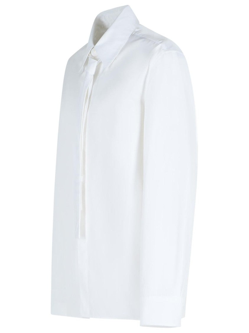 Jil Sander Refined White Cotton Shirt With Pointed Collar