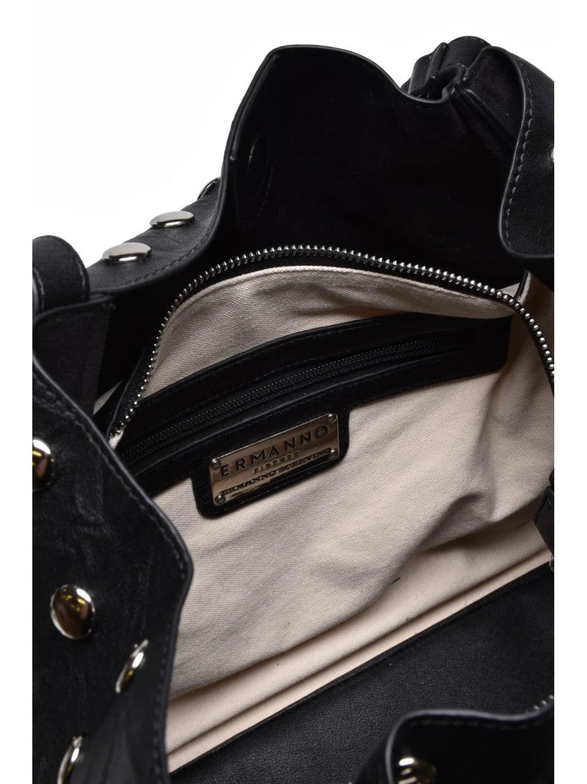 Ermanno Firenze Vera Studded Shoulder Bag With Magnetic And Zip Closure