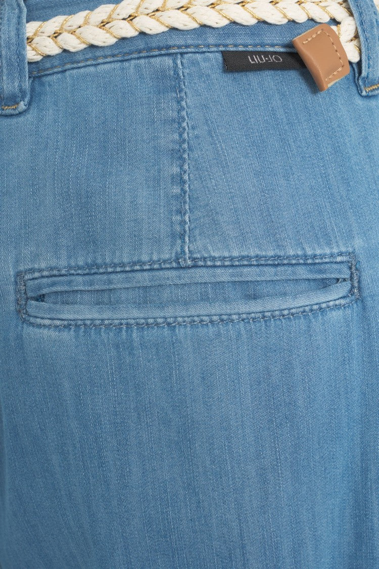 Liu Jo Flared Pants With Buckled Waist Belt
