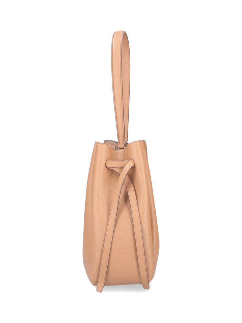 Tory Burch Beige Romy Large Leather Bucket Bag