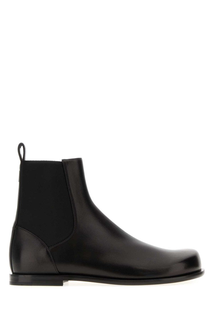 Fendi Black Nappa Leather Squared Ff Ankle Boots
