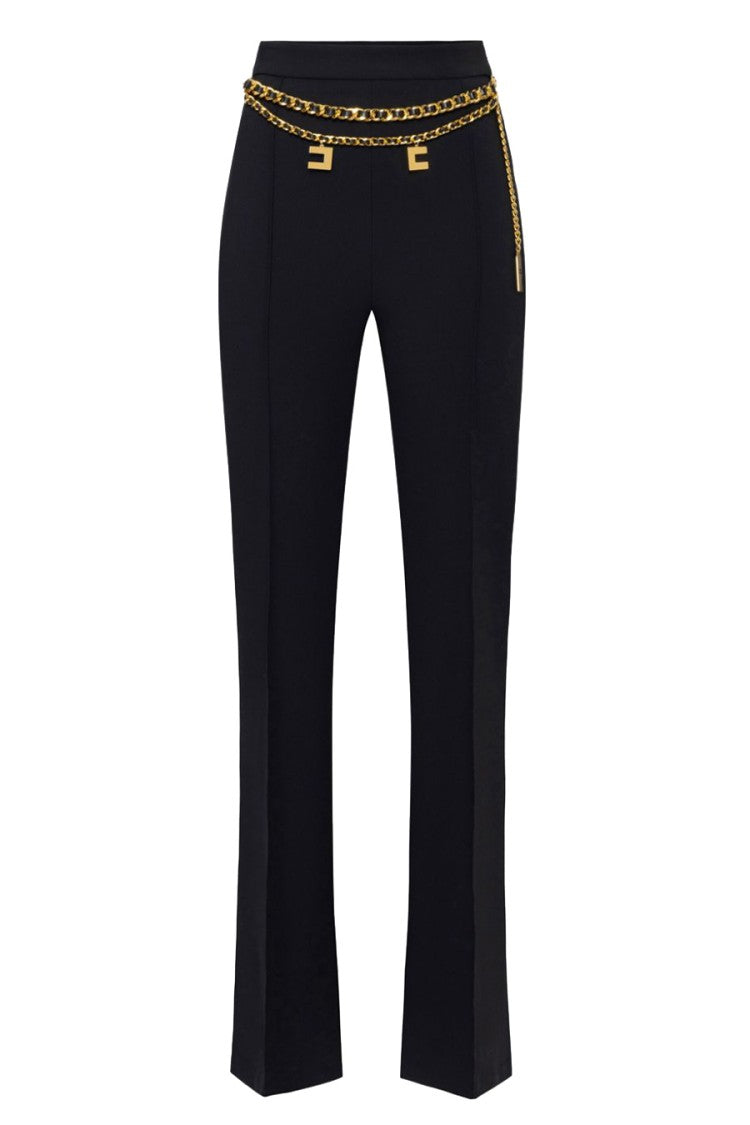 Elisabetta Franchi Black Trousers With Flared Leg