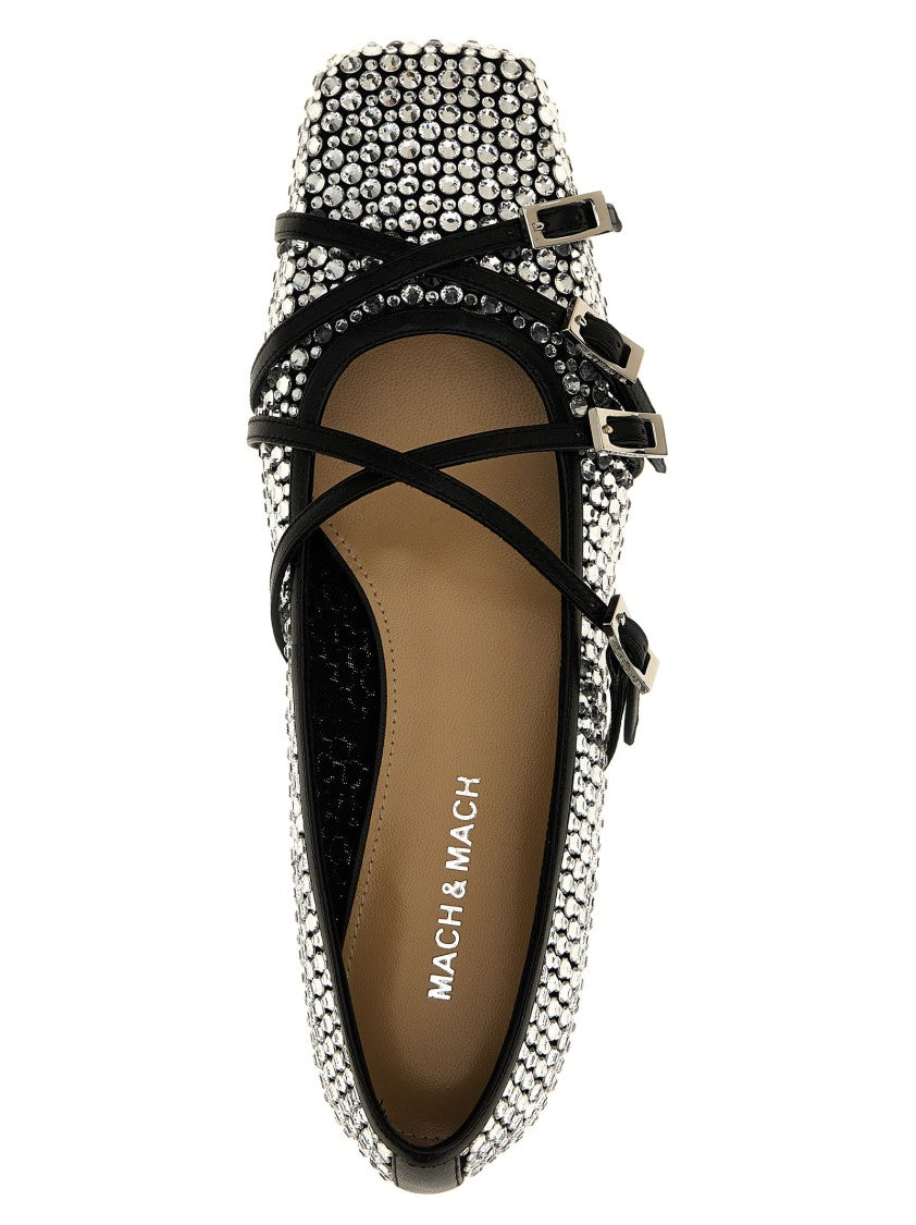 Mach & Mach Crystal Net' Ballet Flats