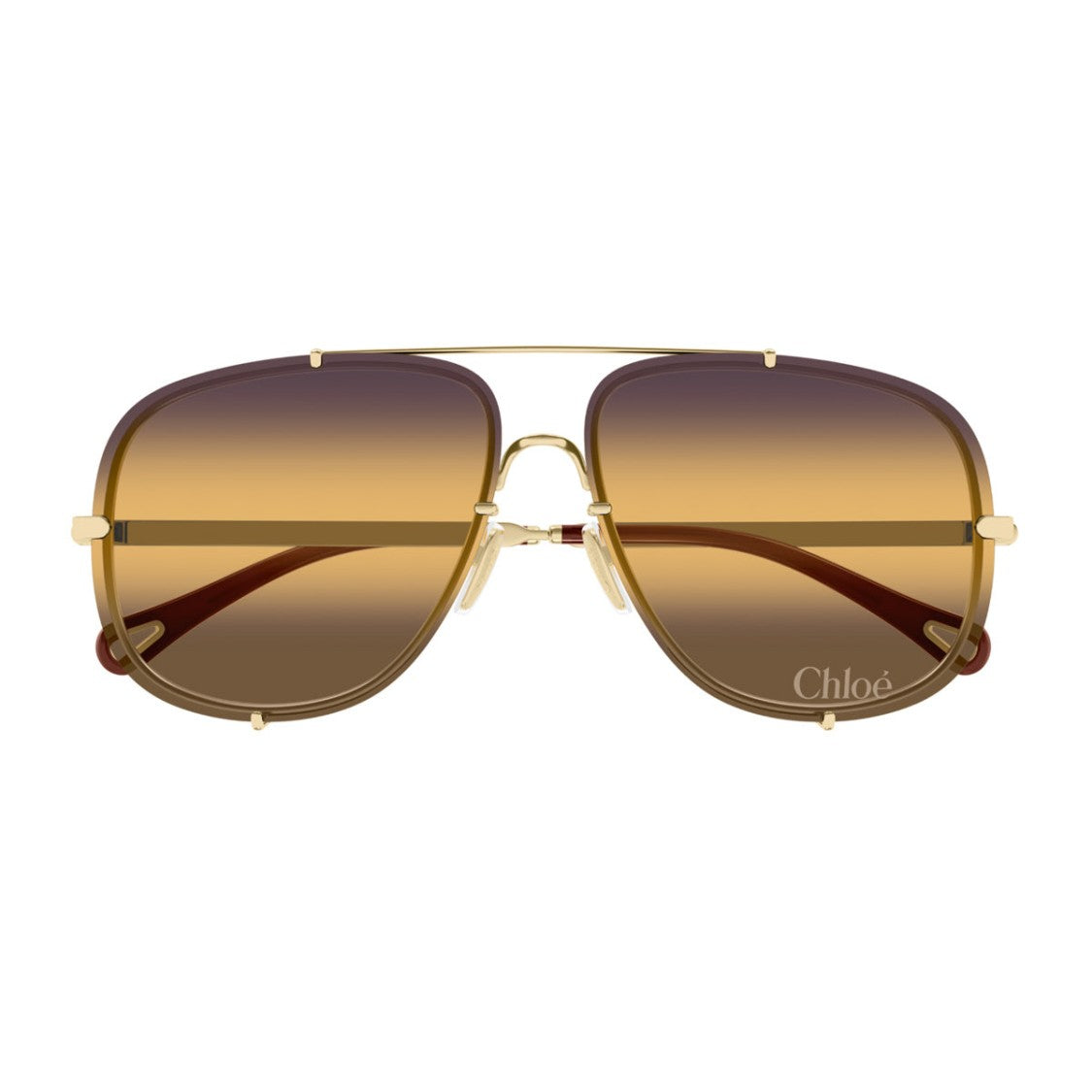 Chloé Gold Ch0348s Oversized Square Metal Sunglasses