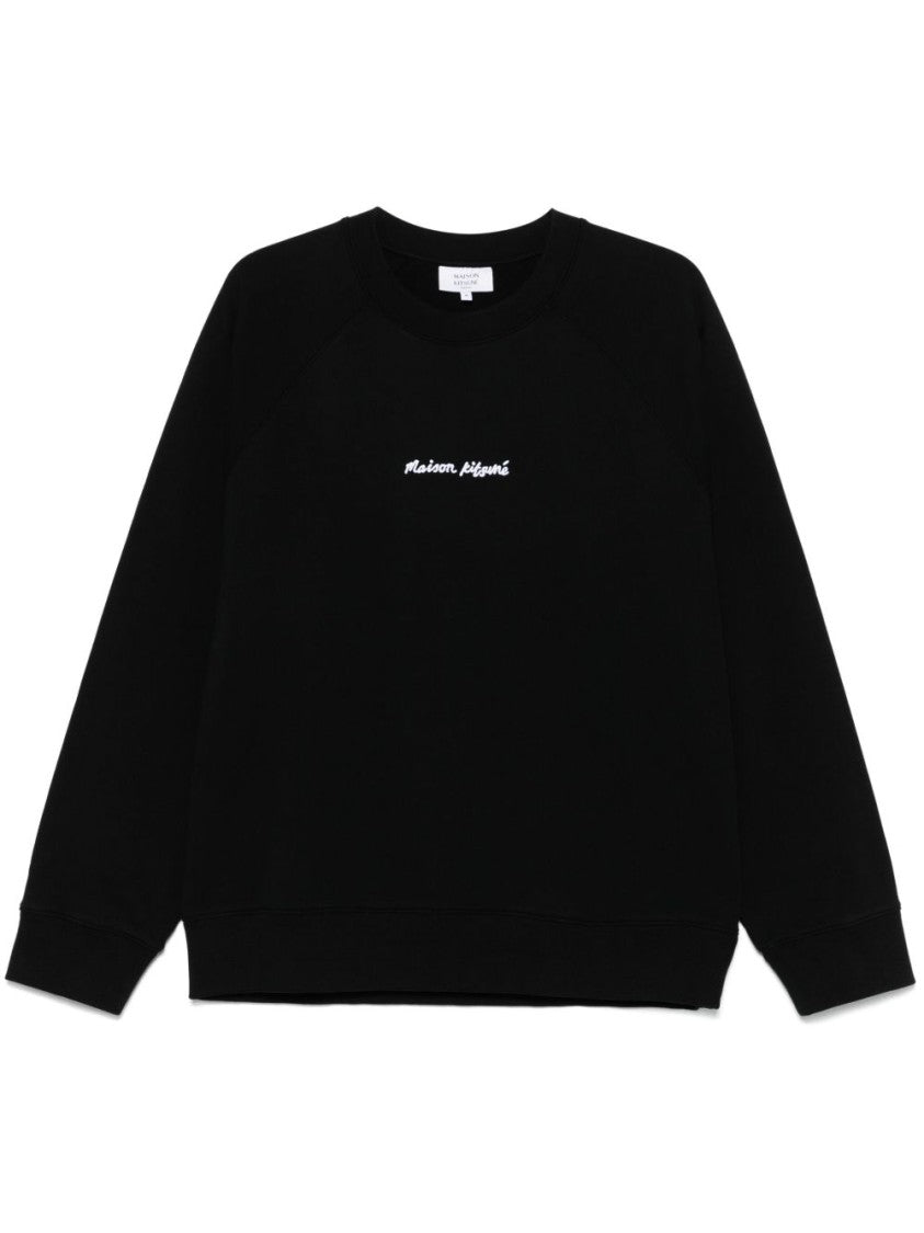 Maison Kitsuné Classic Black Cotton Sweatshirt With Embroidered Logo