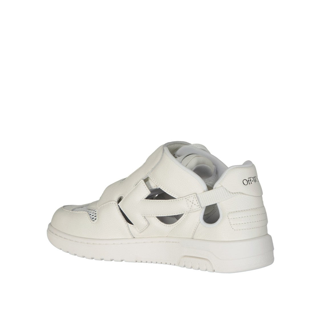 Off-White Leather Sneakers With Velcro Straps
